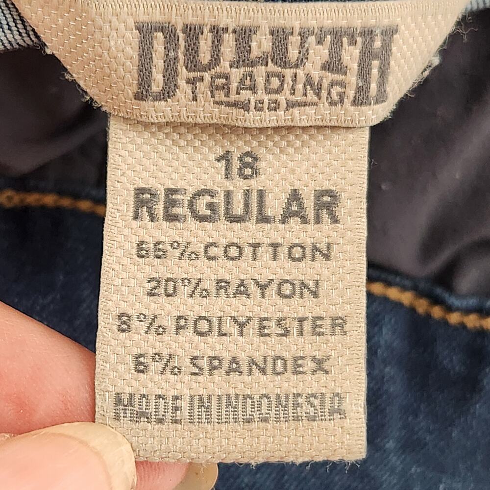 Duluth Trading Co Dark Wash Pull on Skinny Denim Jeans Plus Women's 18 - Picture 3 of 8